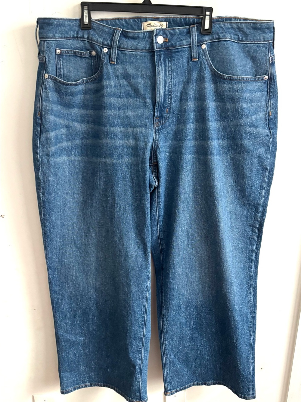 Madewell The Perfect Vintage Wide-Leg 20W Jean Women Blue High Rise Stretch
